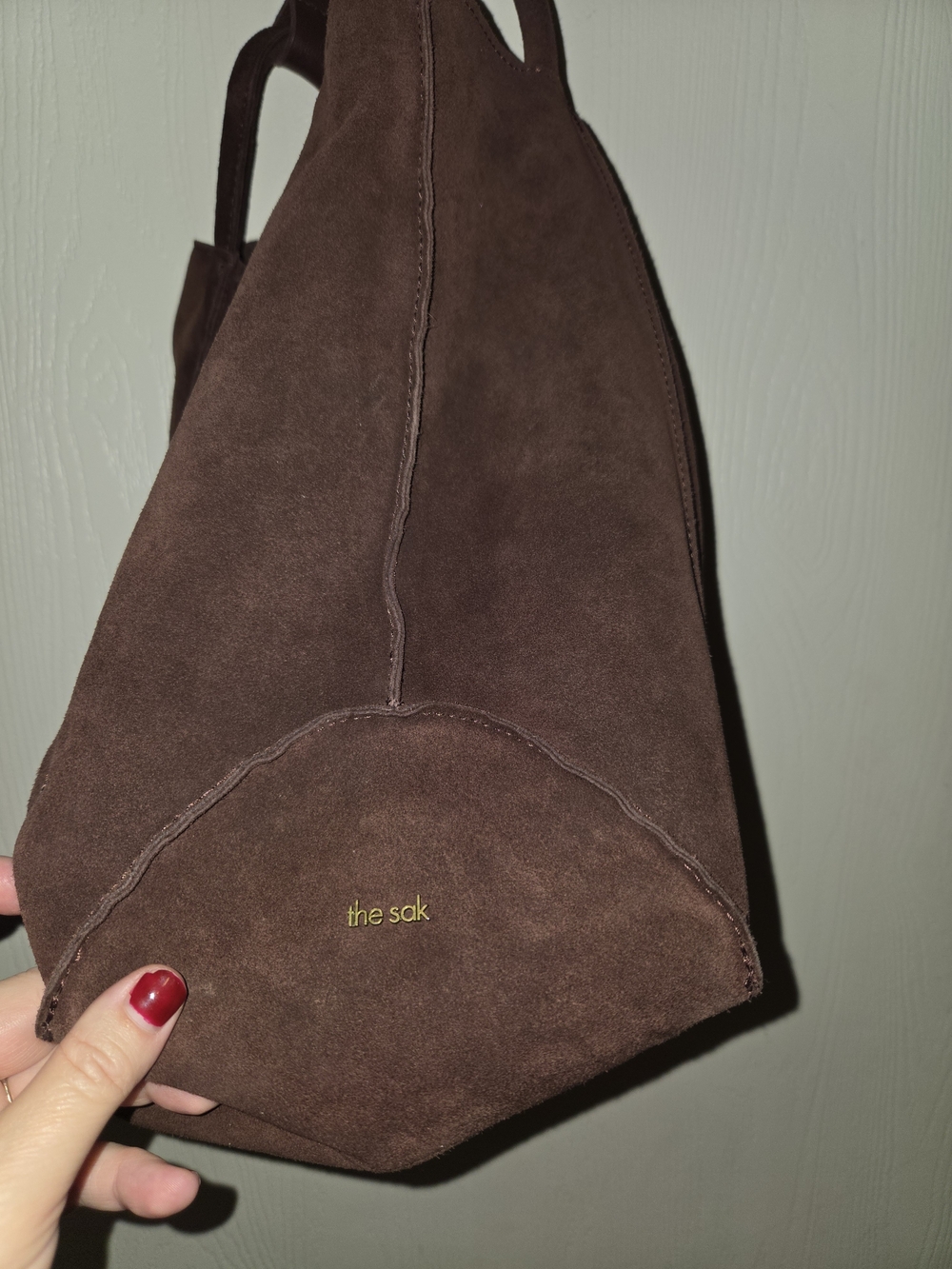 The Sak Los Feliz Large Tote Suede Hobo Bag in Dark Brown - Picture 2 of 16